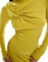 Фото #3 товара ASOS DESIGN long sleeve knot detail maxi dress in lime green