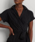 ფოტო #3 პროდუქტის Women's Belted Cotton-Blend Tiered Dress