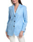 Фото #3 товара Lafayette 148 New York Patch Pocket Single Breasted Linen Jacket Women's