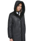 Фото #4 товара Women's Hooded Faux-Shearling Trim Coat