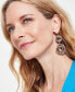 ფოტო #3 პროდუქტის Glass Stone Hammered Double Drop Earrings, Created for Macy's