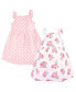 Toddler Girl Sleeveless Cotton Dresses 2pk, Soft Pink Roses