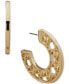 ფოტო #1 პროდუქტის Gold-Tone Medium Lattice C-Hoop Earrings, 1.5"