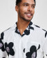 Фото #3 товара Men's Oversized-Fit Floral Button-Down Camp Shirt