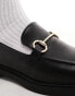 River Island loafer with buckle detail in black