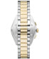 Фото #3 товара Men's Chronograph Two-Tone Stainless Steel Bracelet Watch 43mm