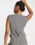 Vero Moda tailored houndstooth waistcoat co-ord in neutral check