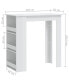 Фото #2 товара Bar Table with Storage Rack High Gloss White 40.2"x19.7"x40.7"