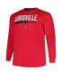 Men's Red Louisville Cardinals Big and Tall Two-Hit Long Sleeve T-shirt