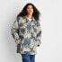 Фото #1 товара Women's Denim Floral Print Faux Shearling Jacket - Future Collective with Reese