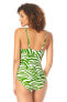 Фото #2 товара Anne Cole 282135 Women V Wire One-Piece Green White, Size 14