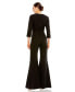 ფოტო #2 პროდუქტის Women's Long Sleeve Bow Detail Wide Leg Jumpsuit