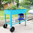 43 in Galvanized Steel Mobile Raised Garden Bed Cart - Blue