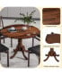 4-Person Dining Table Wooden Kitchen Table with Solid Rubber Wood Frame for Kitchen