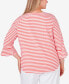 ფოტო #2 პროდუქტის Plus Size Patio Party Striped Jersey Top