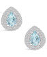 Серьги Macy's Aquamarine Diamond Halo