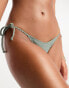 Фото #2 товара Reclaimed Vintage – Verstellbarer Bikinitanga in Khaki mit Lochmuster