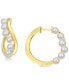 ფოტო #1 პროდუქტის Cultured Freshwater Pearl (3-1/2 - 4mm) Twisty Small Hoop Earrings in Gold-Tone Plated Sterling Silver
