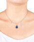 Фото #2 товара Macy's lapis Pear Shape Bead 16mm Charm Necklace in Fine Silver Plated Brass