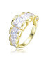 Фото #1 товара Sterling Sivlver Gold Plated Cubic Zirconia Vintage Ring