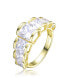 Sterling Sivlver Gold Plated Cubic Zirconia Vintage Ring