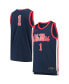 ფოტო #1 პროდუქტის Men's #1 Navy Ole Miss Rebels Replica Basketball Jersey