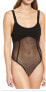 Tiger Mist Women's Valora Sheer Detail Sleeveless Bodysuit Black M