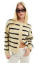 ASOS DESIGN boxy knitted button front cardigan in stripe