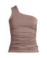 ფოტო #2 პროდუქტის Women's Chlorine Resistant Shine Shirred One Shoulder Tankini Swimsuit Top