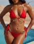 Moda Minx X Savannah-Shae Richards valentina coin waist wrap triangle bikini top in red