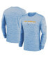 Фото #1 товара Men's Powder Blue Los Angeles Chargers Sideline Team Velocity Performance Long Sleeve T-shirt
