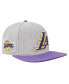 Фото #1 товара Men's Gray, Purple Los Angeles Lakers Classic Logo Two-Tone Snapback Hat