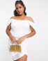 Фото #4 товара Jaded Rose Plus off shoulder corset mini dress in ivory satin