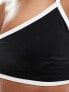 Фото #3 товара ASOS DESIGN mix and match contrast binding hidden underwire crop bikini in black