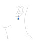 ფოტო #3 პროდუქტის Fashion Blue CZ Halo Teardrop Drop Earrings For Women For Prom Simulated Sapphire Cubic Zirconia Rhodium Plated Brass