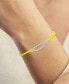 ფოტო #2 პროდუქტის Diamond Accent Single Link Yellow Cord Bracelet in Sterling Silver