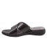 Softwalk Tillman S1502-001 Womens Black Narrow Leather Slides Sandals Shoes
