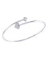 ფოტო #1 პროდუქტის One Way Arrow Design Sterling Silver Diamond Women Bangle