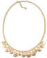 Фото #2 товара Gold-Tone Hammered Disc Statement Necklace, 18" + 3" extender