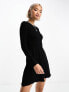 Фото #11 товара Only mini knitted skater dress in black