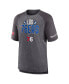 Фото #3 товара Men's Heathered Gray Philadelphia 76ers 2022 Noches Ene-Be-A Core Shooting Raglan T-shirt