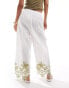 Фото #3 товара ASOS DESIGN embroidered hem culotte in white