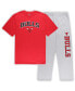 Men's Red, Heather Gray Chicago Bulls Big and Tall T-shirt and Pajama Pants Sleep Set