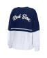 Фото #4 товара Women's Navy, White Boston Red Sox Chunky Pullover Sweater