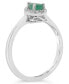 ფოტო #2 პროდუქტის Emerald (3/8 ct. t.w.) and Diamond Accent Ring in Sterling Silver