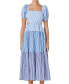 ფოტო #4 პროდუქტის Women's Colorblocked Tiered Midi Dress