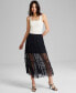 ფოტო #1 პროდუქტის Women's Pull-On Tiered Lace Maxi Skirt, Created for Macy's