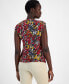 ფოტო #2 პროდუქტის Women's Smocked Poppy-Print Sleeveless Top