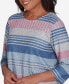 ფოტო #5 პროდუქტის Casual Fridays Women's Ruched Watercolor Crew Neck Top