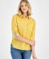 ფოტო #1 პროდუქტის Women's Stamp-Leaf Roll-Tab Shirt